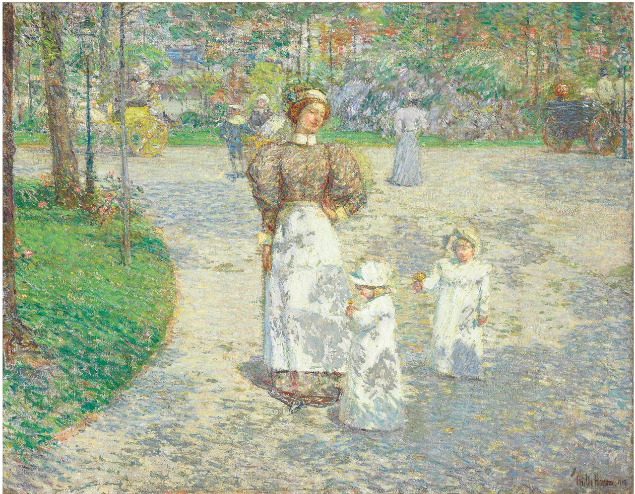 Vår i Central Park av Childe Frederick Hassam