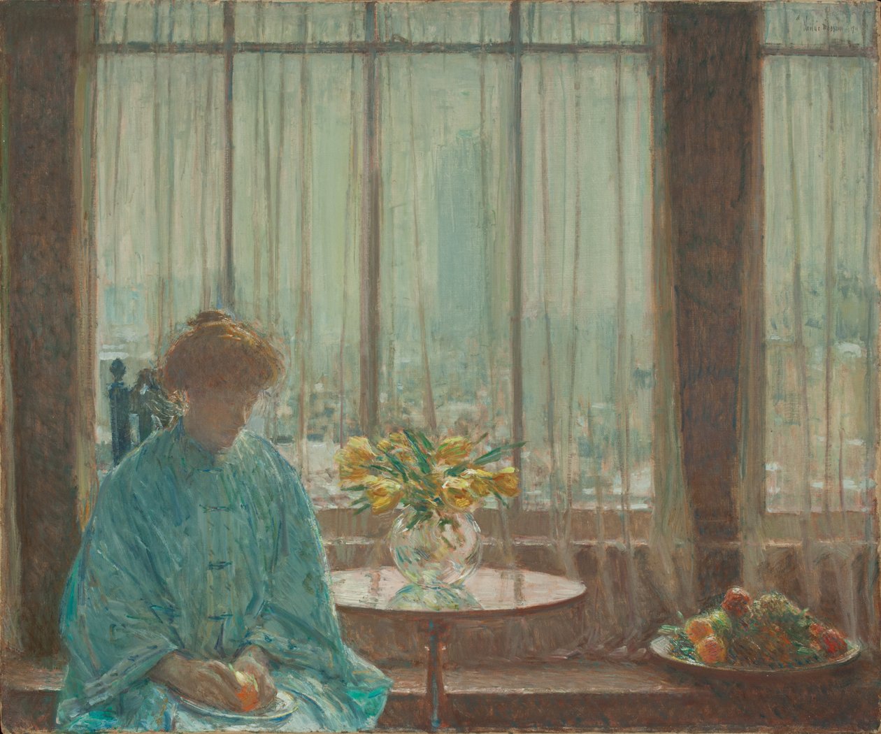 Frokostrommet, vintermorgen av Childe Frederick Hassam