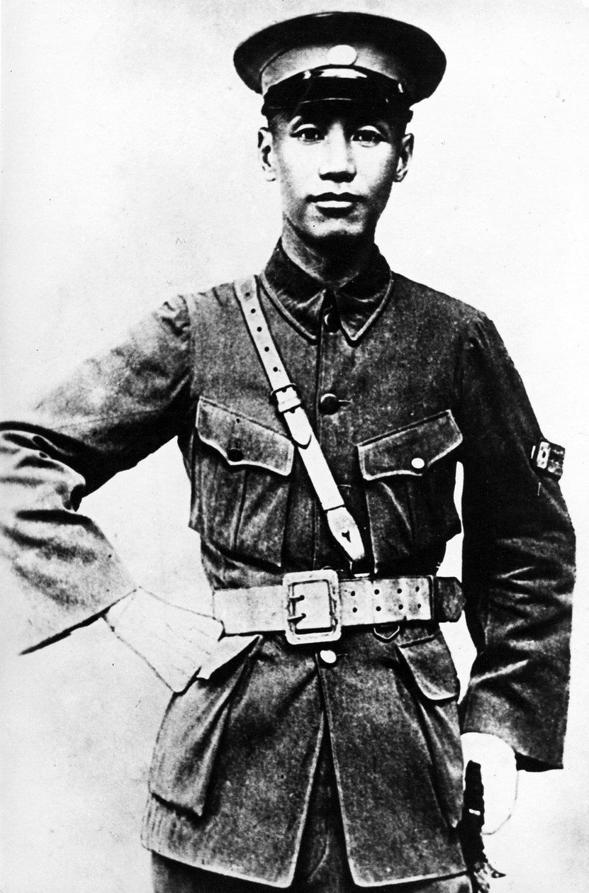 Portrett av en ung Chiang Kai Shek, ca. 1920-tallet av Chinese Photographer