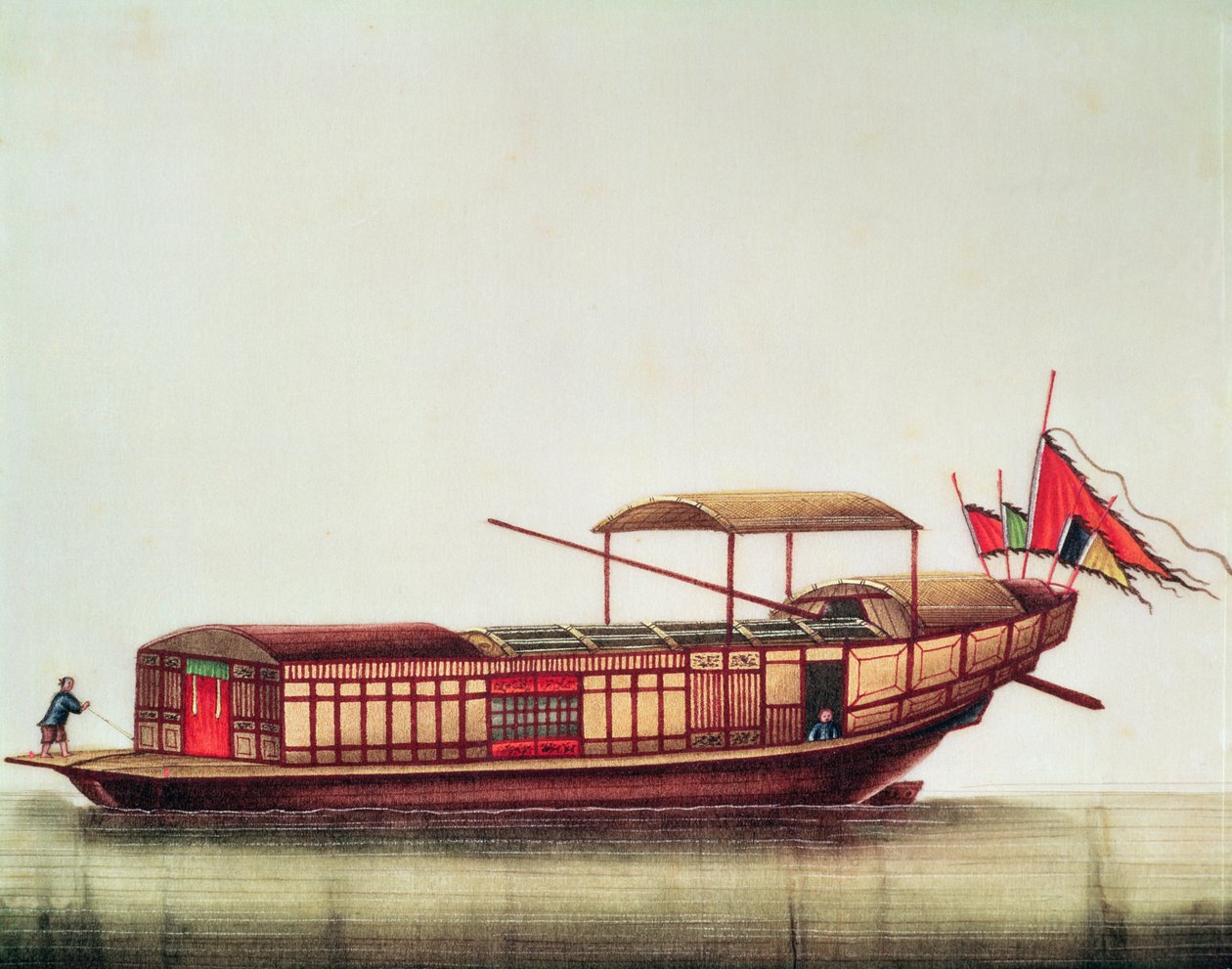 En kinesisk sampan, Qianlong-perioden (1736–96) av Chinese School
