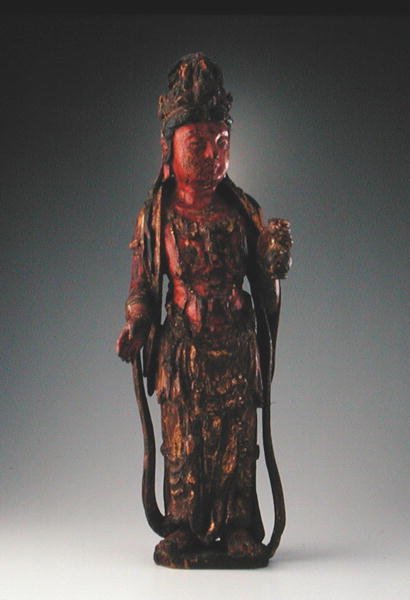 Stående figur av Guanyin, Song-dynastiet (960-1279) (polykromt tre) (se 208019) av Chinese School