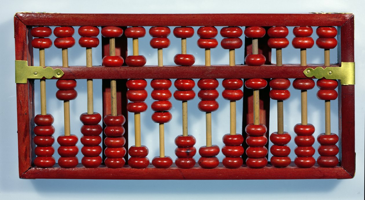 Abacus med tallene 0205847326212 (tre) av Chinese School