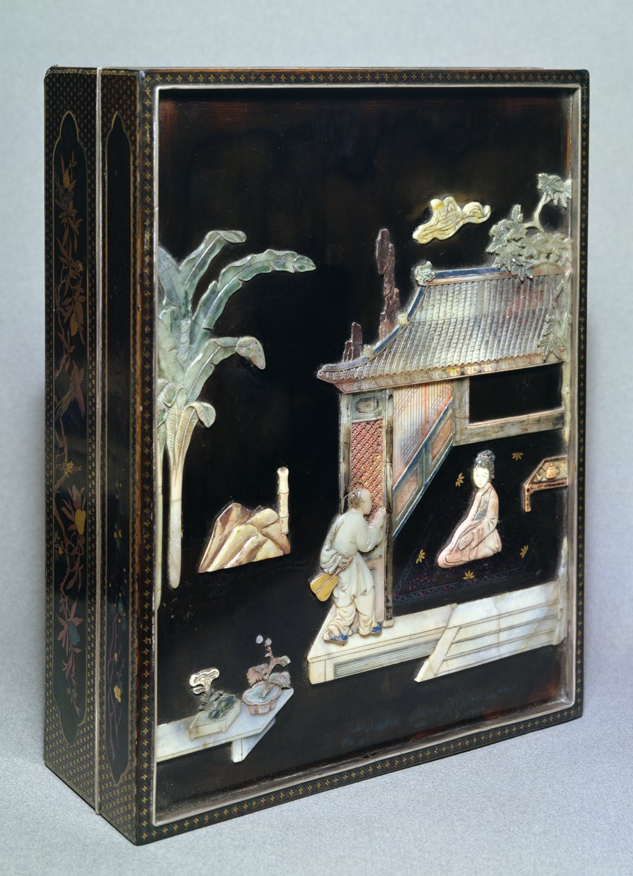 Eske, 1700-tallet (lakk med klebersteinsinnlegg) av Chinese School