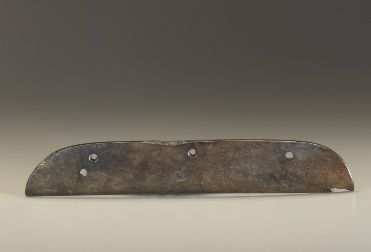 Seremoniell implementere; kamformet bladform (serpentin) av Chinese School
