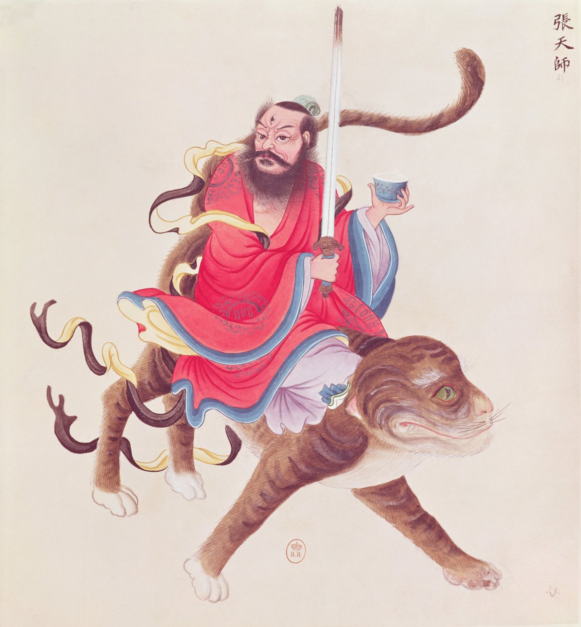Chang Tao-Ling (fl.35 e.Kr.) (wc på papir) av Chinese School