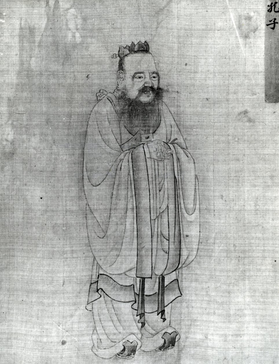 Confucius (blekk på papir) av Chinese School