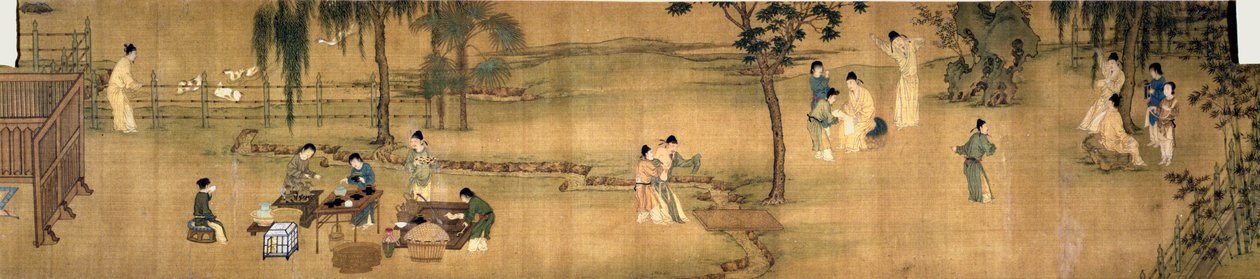 Scholars" Samling i en bambushage av Chinese School