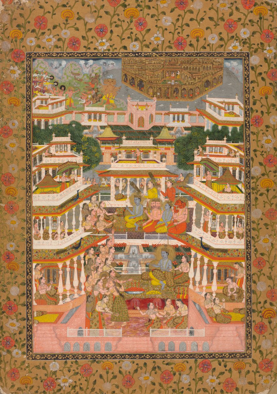 Lagdelt domstolscene, ca. 1735. av Chitarman II