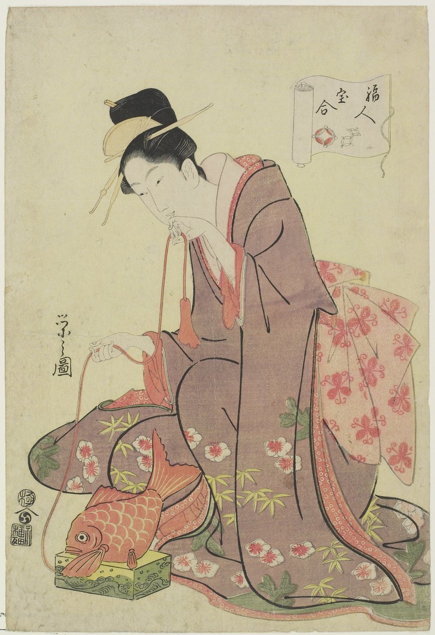 Ebisu God (rikdommens gud), 1794 av Chobunsai Eishi