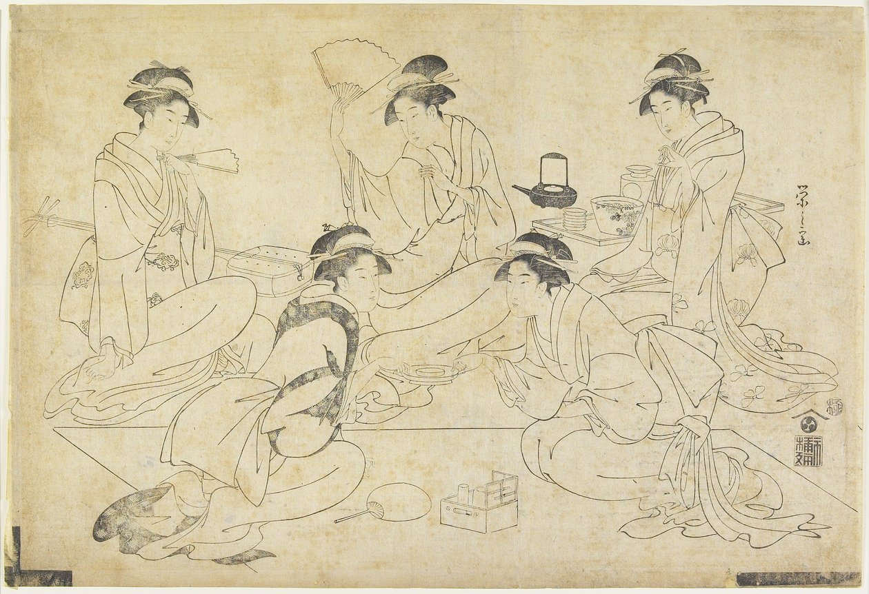 Fem skjønnheter, 1787-1796 av Chobunsai Eishi