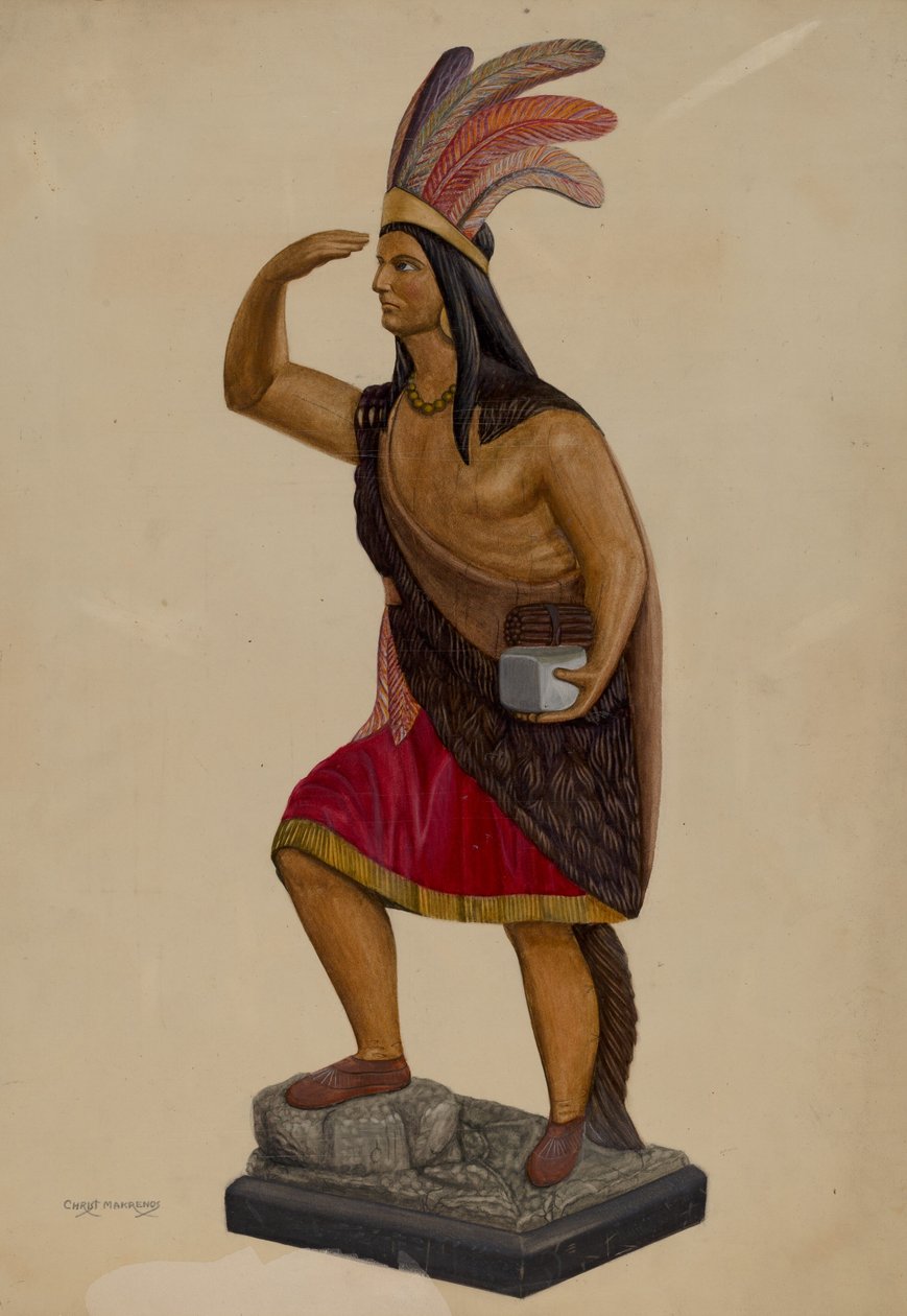 Sigarbutikk indisk, ca. 1937. av Chris Makrenos
