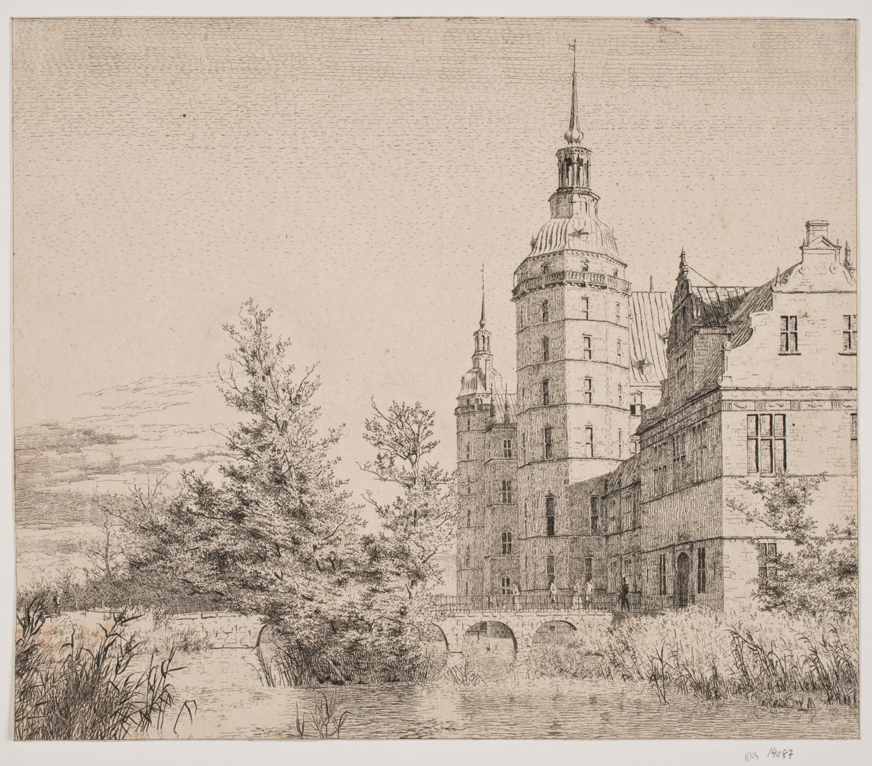 Frederiksborg slott. Fest på Møntbroen av Christen Købke
