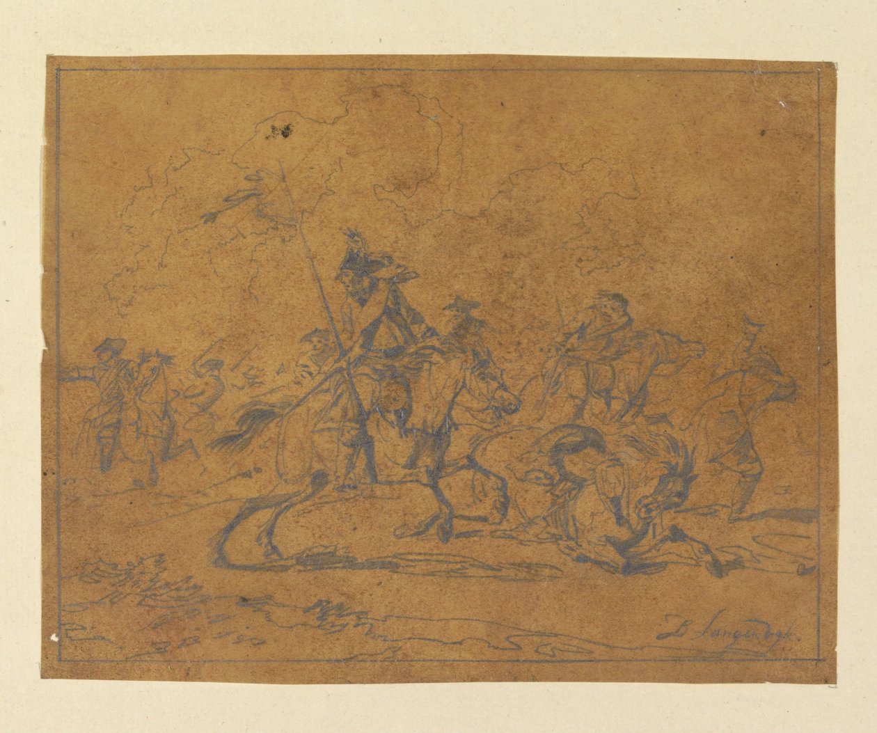 Flyktende ryttere av Christiaan Josi (possibly)