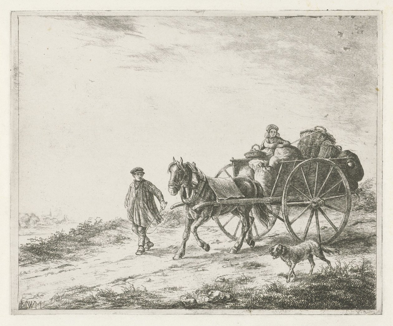 Bondevogn med last av Christiaan Wilhelmus Moorrees