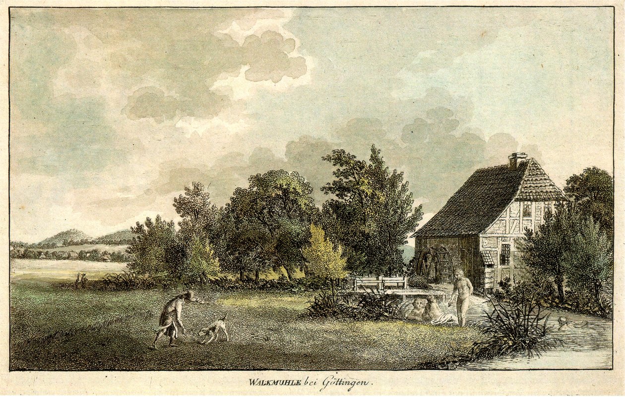 Fulling mill på Leine -kanalen sør for sentrum av Göttingen. av Christian Andreas Besemann