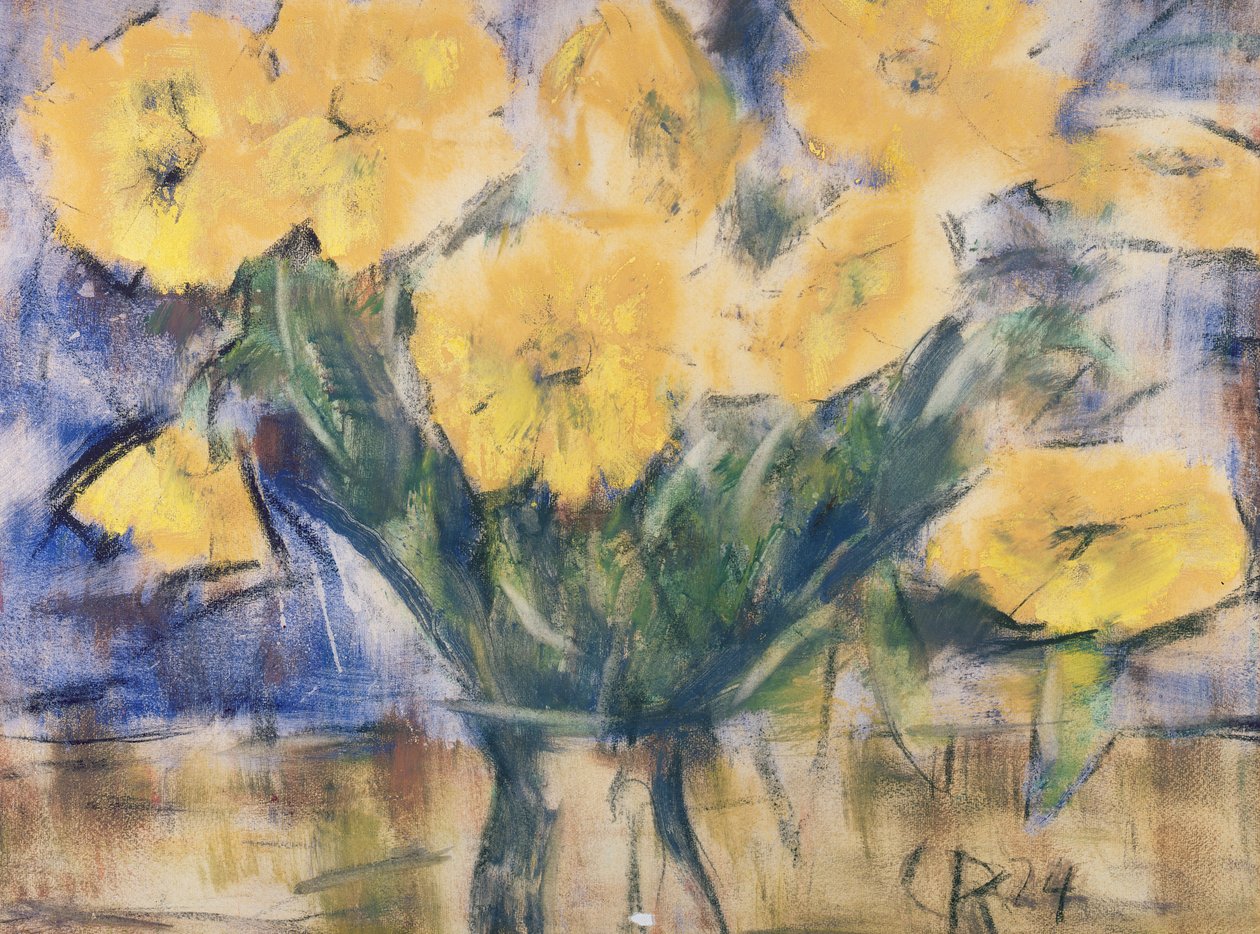 Gule blomster, 1924 (pastell på papir) av Christian Rohlfs