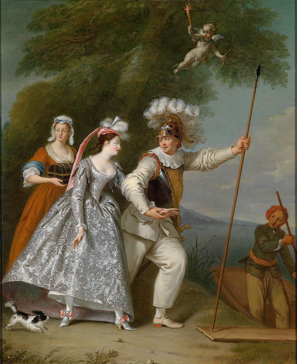 Portrett av en elegant herre som Pierrot i en Commedia dell’Arte av Christian Wilhelm Ernst Dietrich