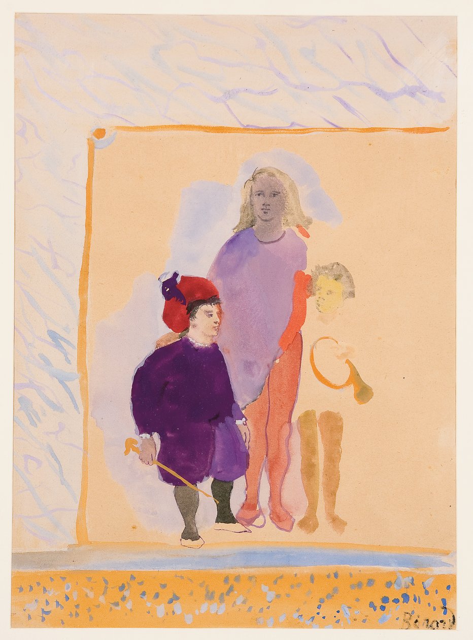 Tre tegn (gouache på papir) av Christian Bérard