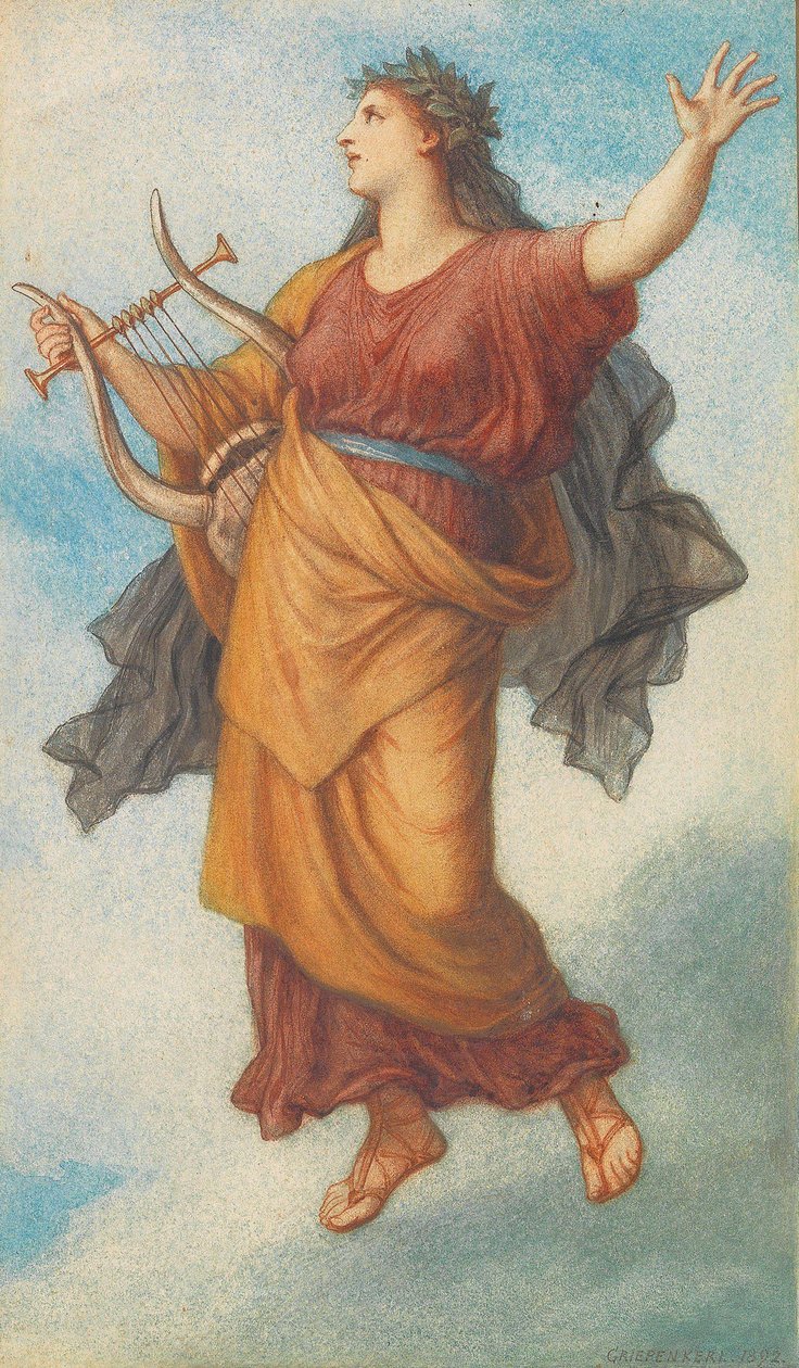 The Muse Polyhymnia, 1892. av Christian Griepenkerl