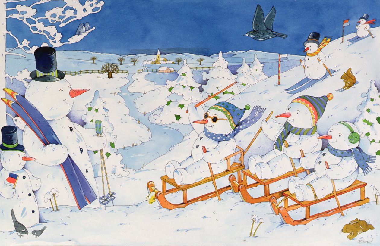 Snømenn aking av Christian Kaempf