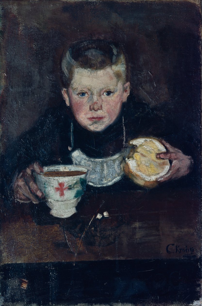 Ærendegutt drikker kaffe av Christian Krohg