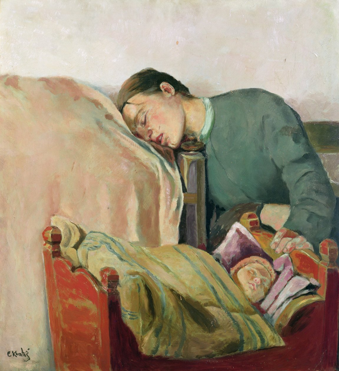 Mor og barn (olje på lerret) av Christian Krohg