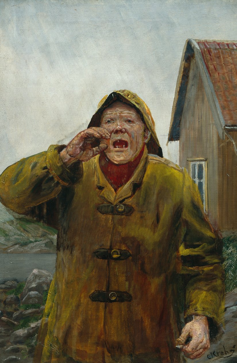 Shouting Fisherman (maleri) av Christian Krohg