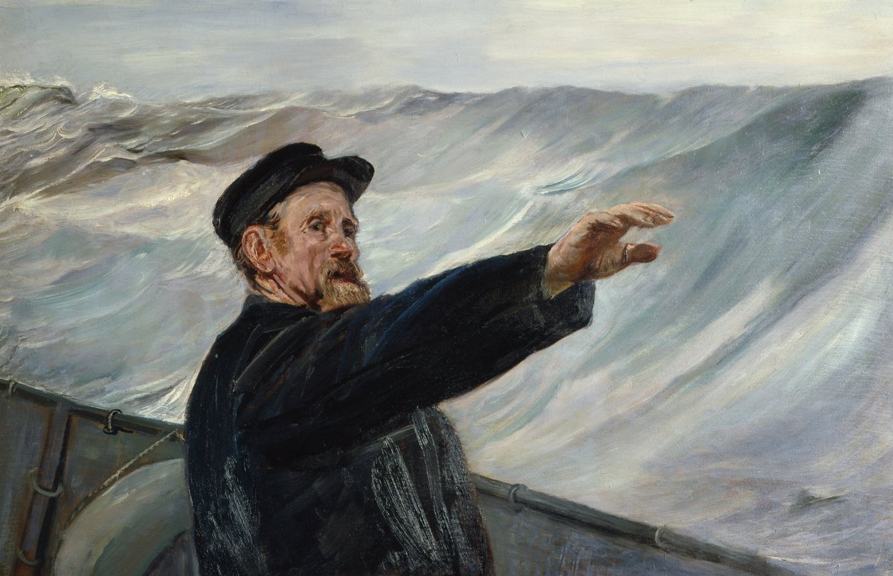 Storm (olje på lerret) av Christian Krohg