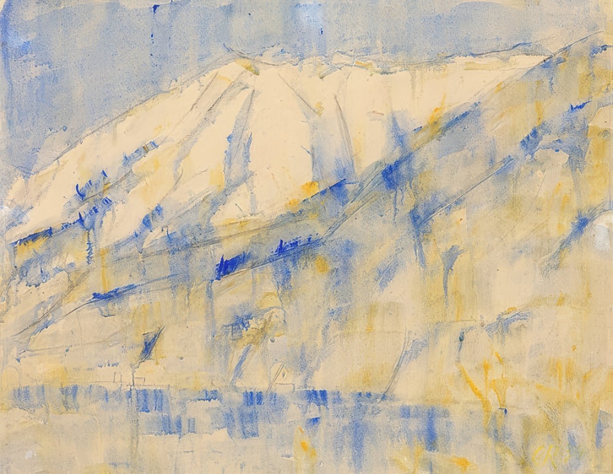 Fjell i snøen nær Lugano. 1934 av Christian Rohlfs