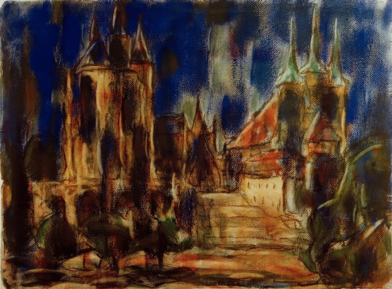 Erfurt (katedralen og Severikirche) av Christian Rohlfs