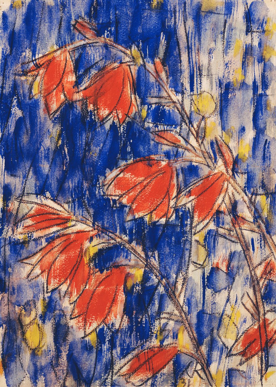 røde blomster; Rote Blumen av Christian Rohlfs