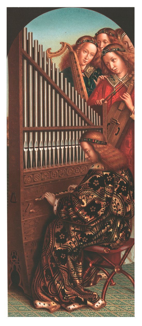 St Cecilia ved orgelet, c1865. av Christian Schultz