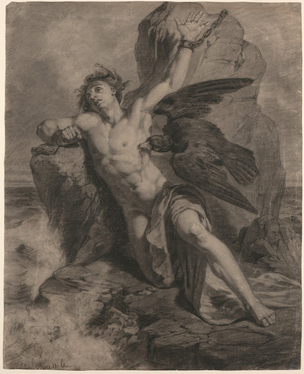 Prometheus bundet av Christian Schussele