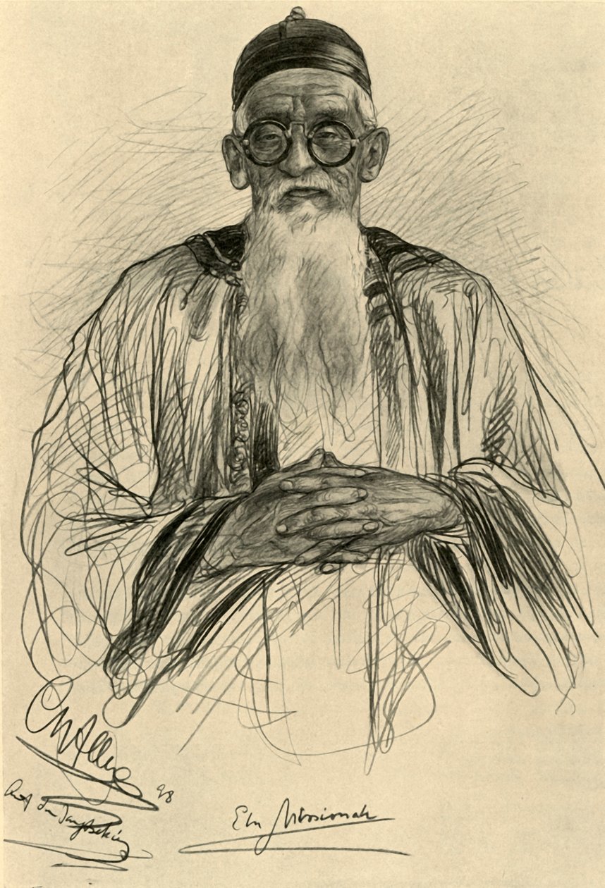 Kinesisk mann med briller, 1898. av Christian Wilhelm Allers