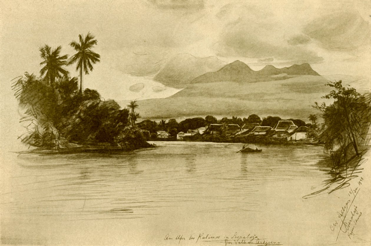 Kali Mas-elven, Surubaya, Java, 1898. av Christian Wilhelm Allers