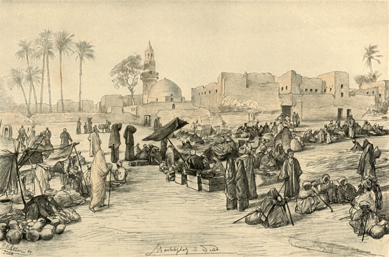 Marketplace, Asyut, Egypt, 1898. av Christian Wilhelm Allers