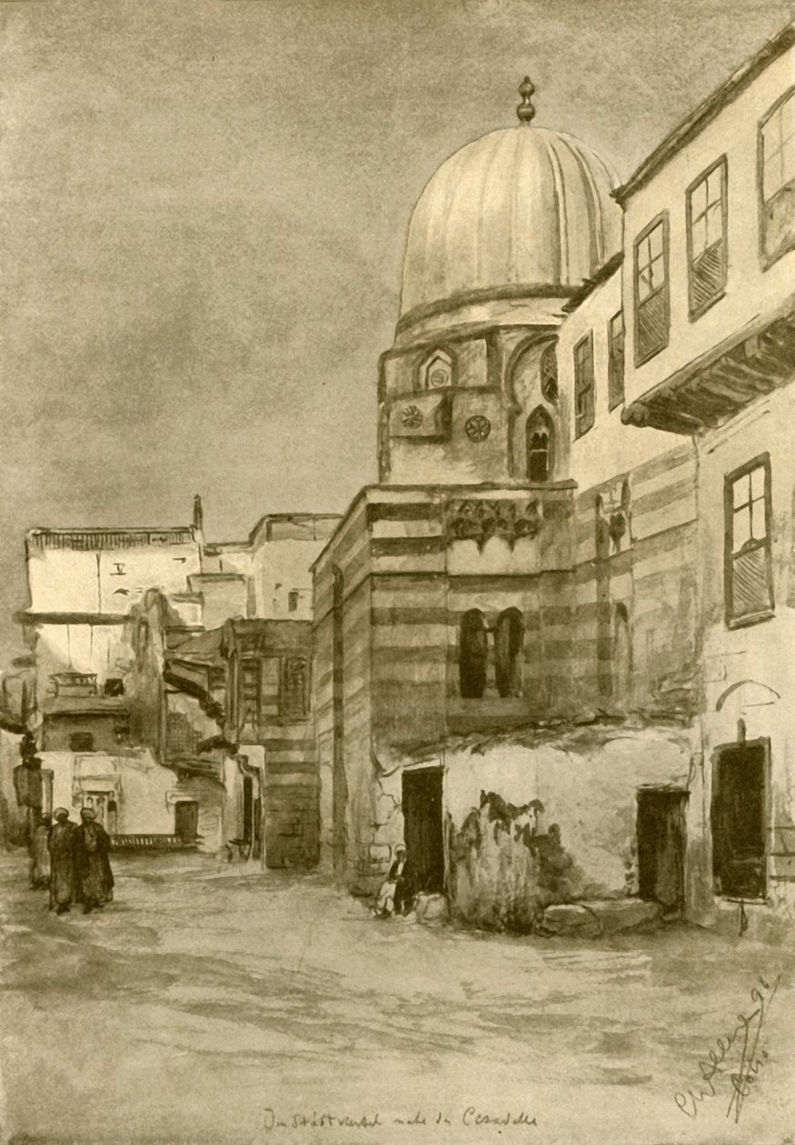 Moskeen, Kairo, Egypt, 1898. av Christian Wilhelm Allers