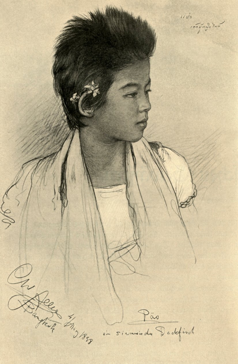 Päo - tenåringsjente, Bangkok, 1898. av Christian Wilhelm Allers