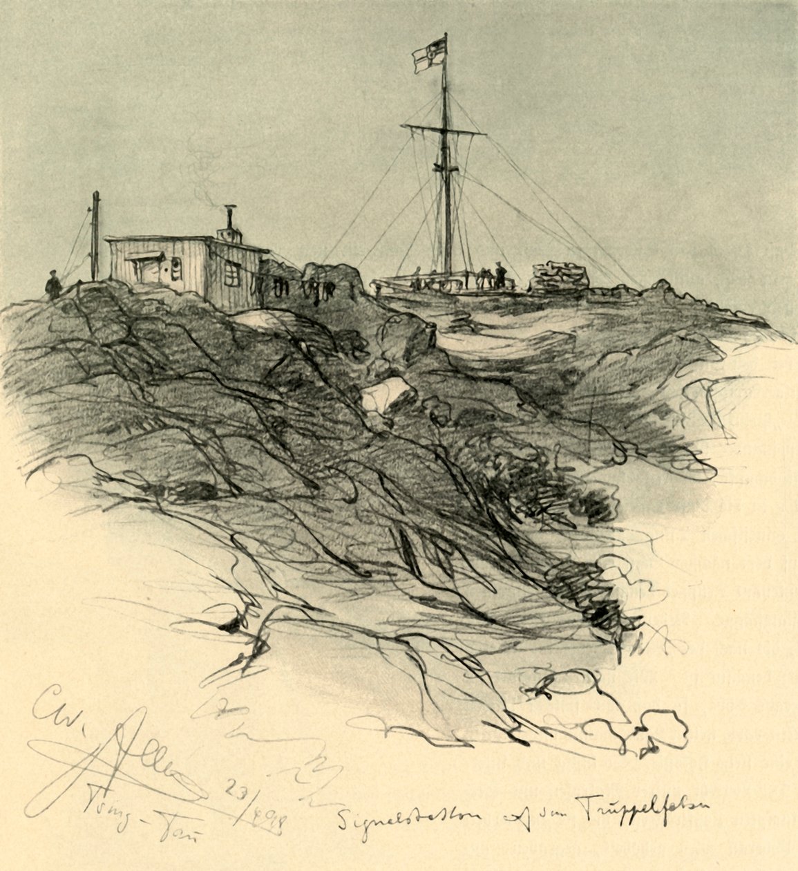Signalstasjon, Tsingtao, Kina, 1898. av Christian Wilhelm Allers