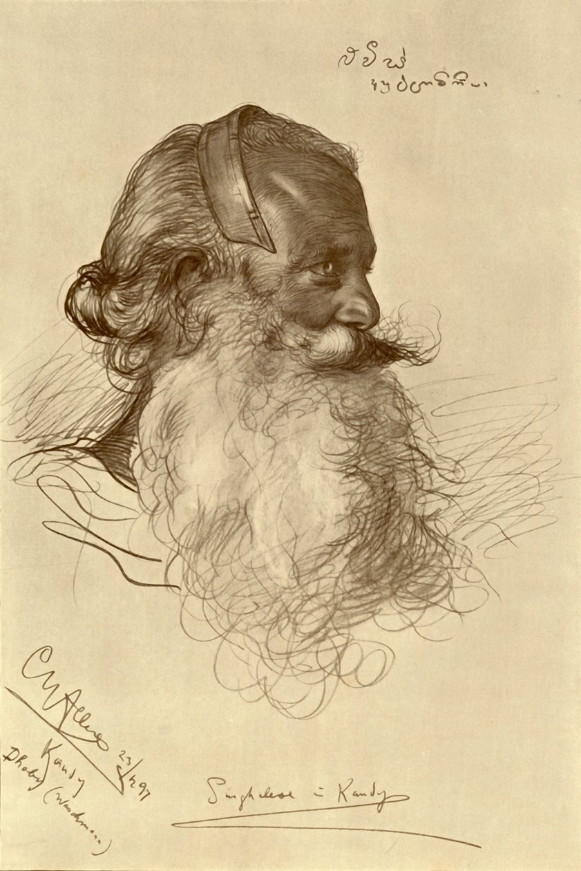 Singalesisk vaskemann, Kandy, Ceylon, 1898. av Christian Wilhelm Allers