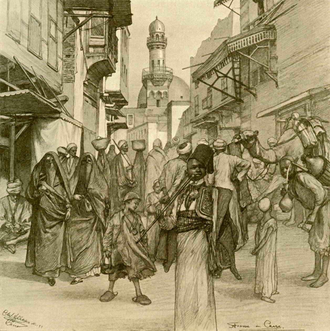 Gate i Kairo, 1898. av Christian Wilhelm Allers
