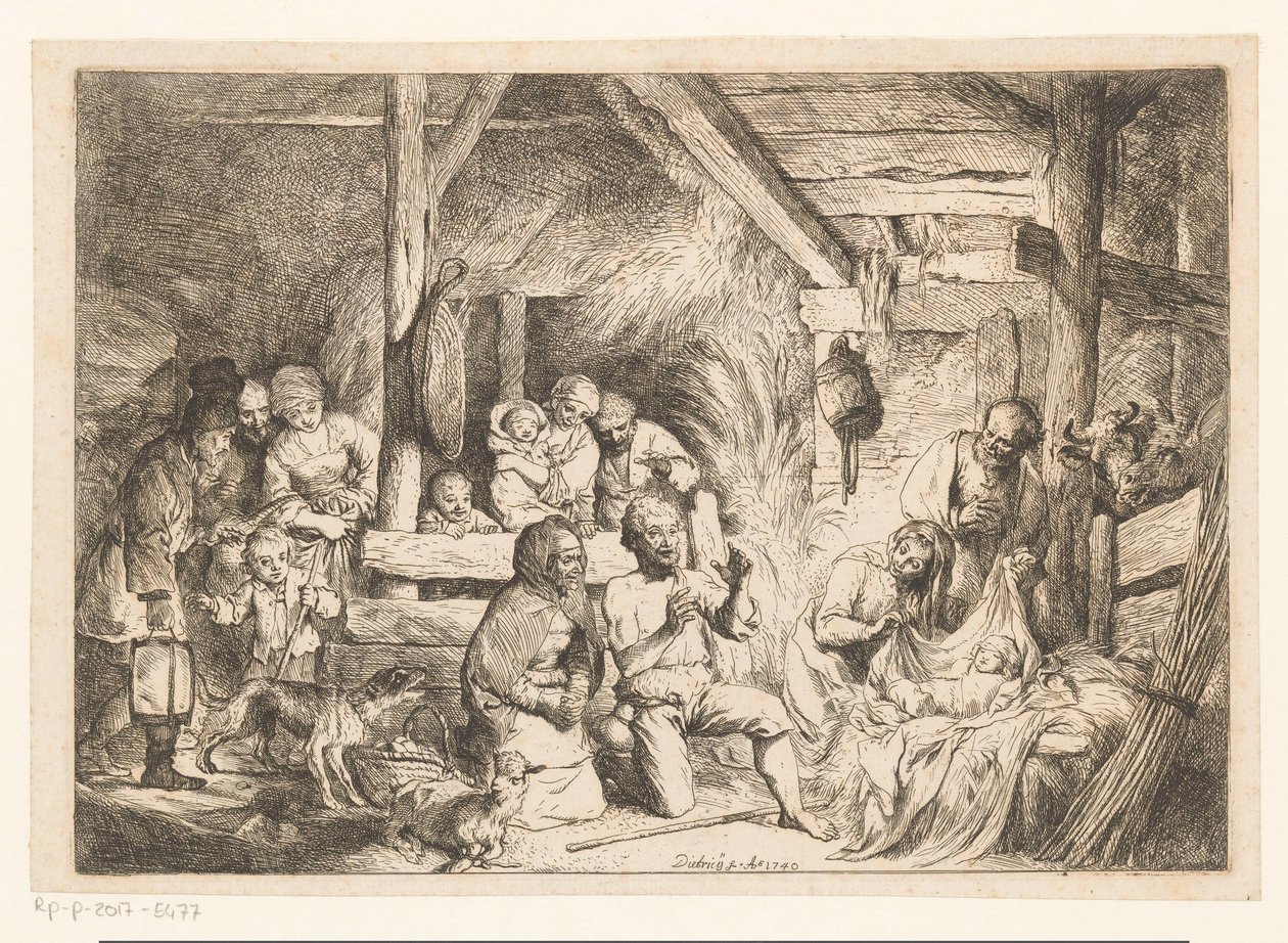 Tilbedelse av hyrdene av Christian Wilhelm Ernst Dietrich