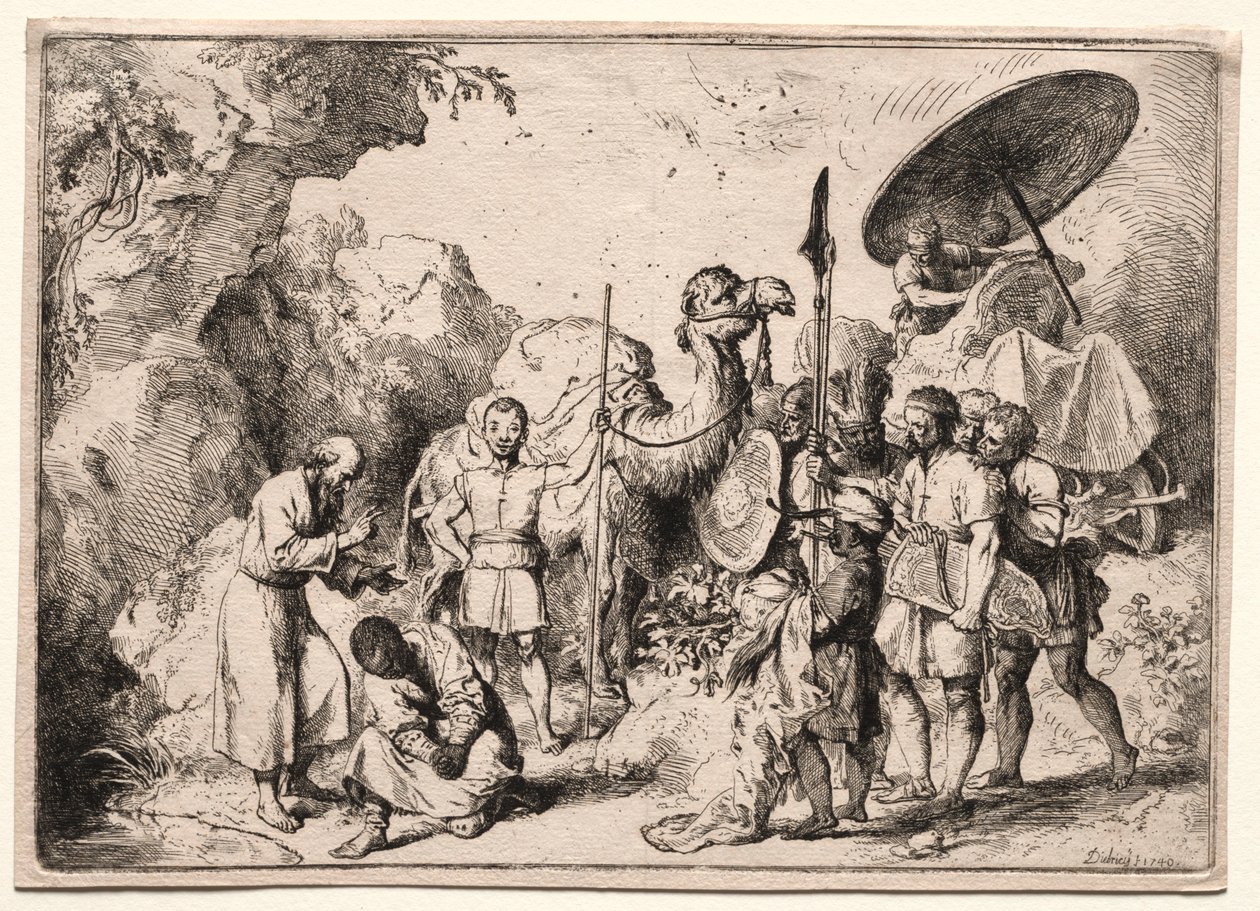 Diakon Filip døper evnukken. av Christian Wilhelm Ernst Dietrich