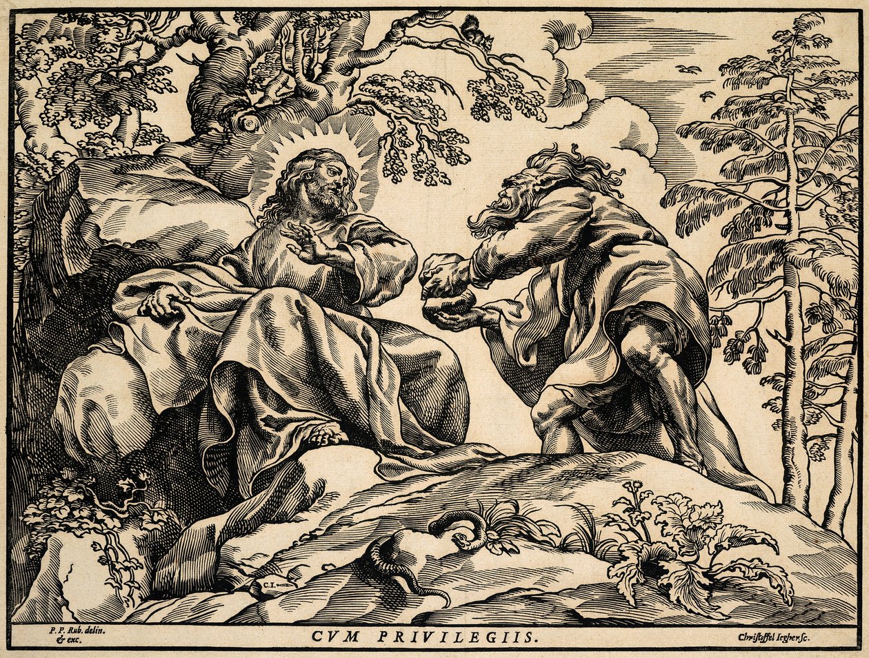 Kristi fristelse av djevelen av Christoffel Jegher