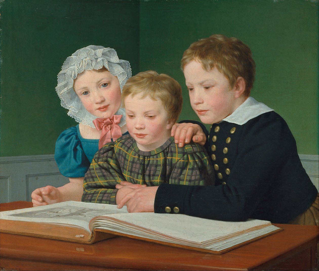 Portrett av C.F. Holms barn. Adam Vilhelm, Pauline Frederikke og Johan Chr. Julius av Christoffer Wilhelm Eckersberg