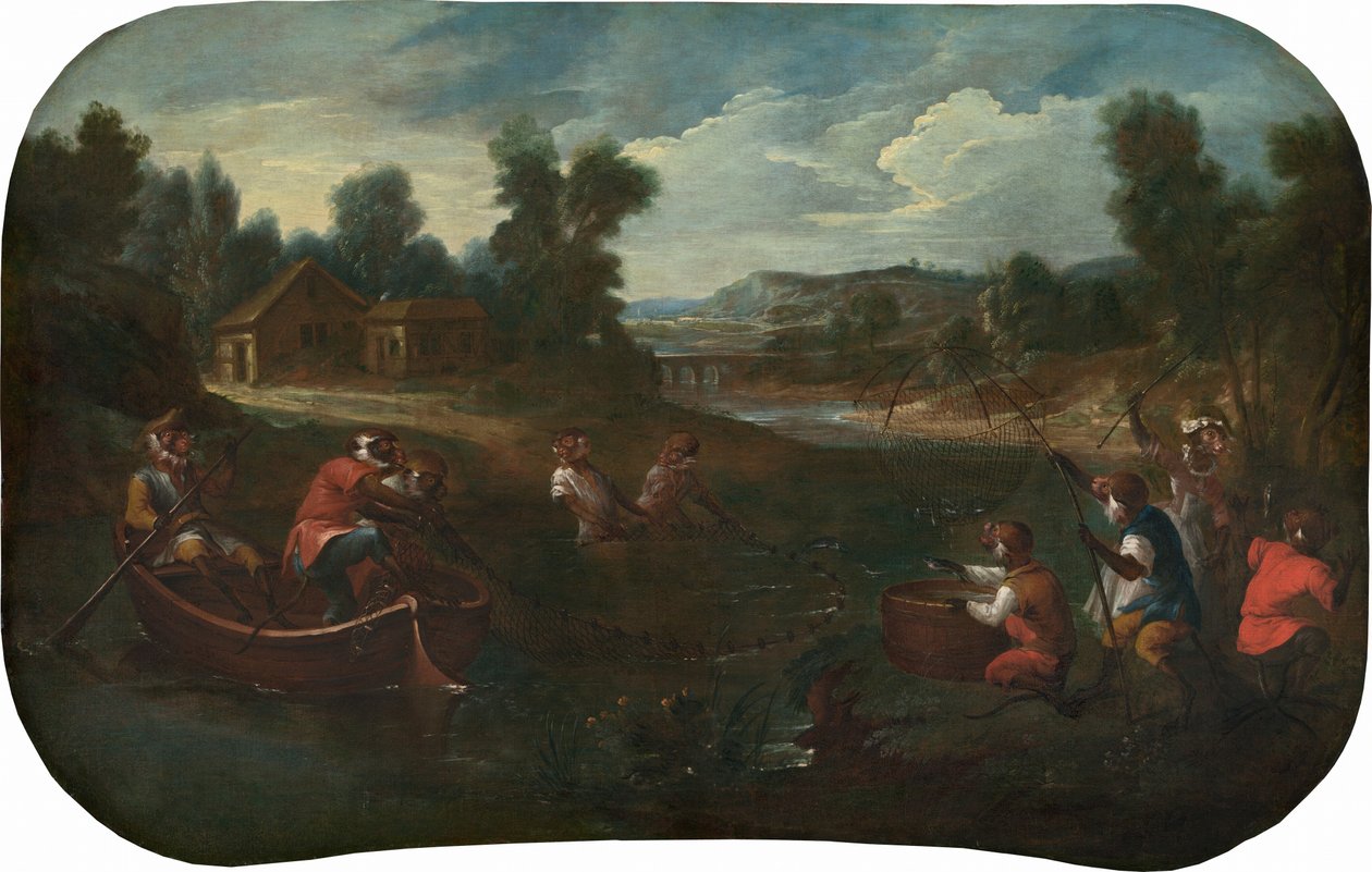 Singerie: The Fishermen, ca. 1739. av Christophe Huet