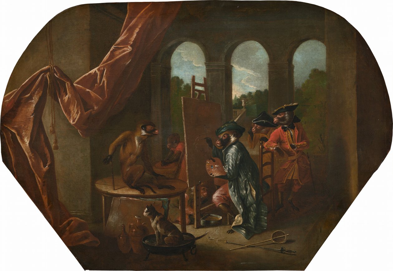 Singerie: The Painter, ca. 1739. av Christophe Huet