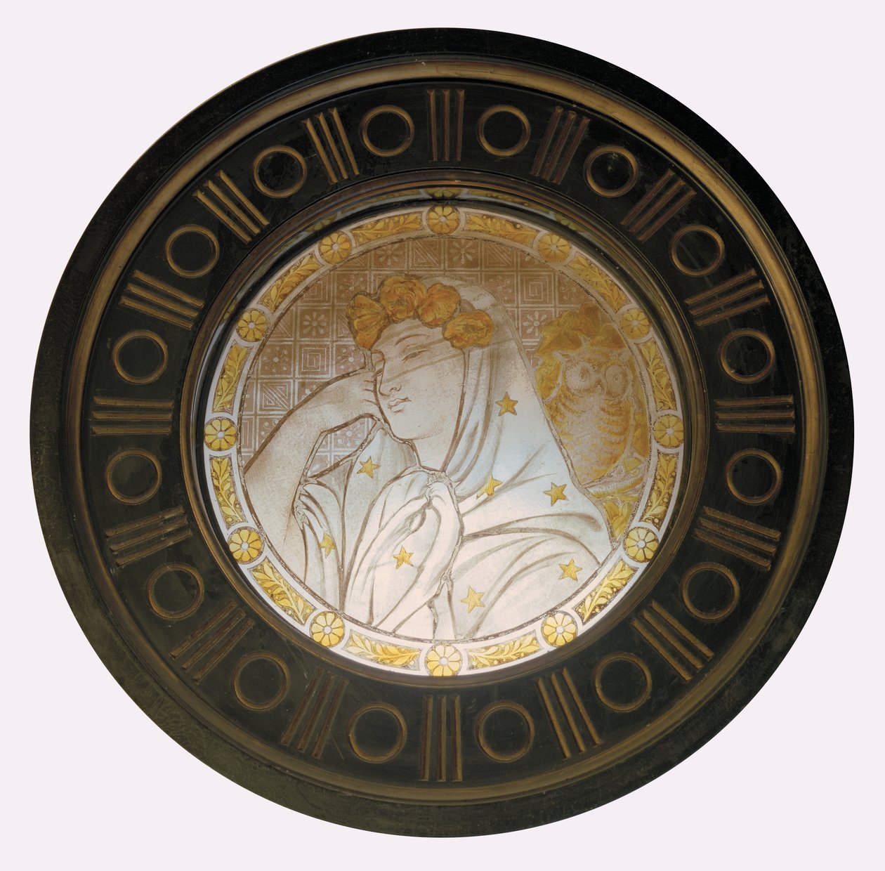 Natt, ca. 1870 (farget glass) av Christopher Dresser