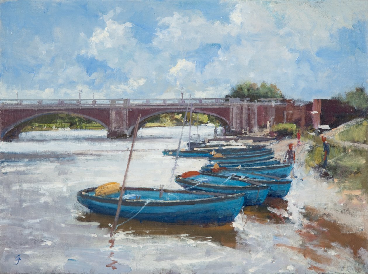 Moorings at Hampton Court, 2011 av Christopher Glanville