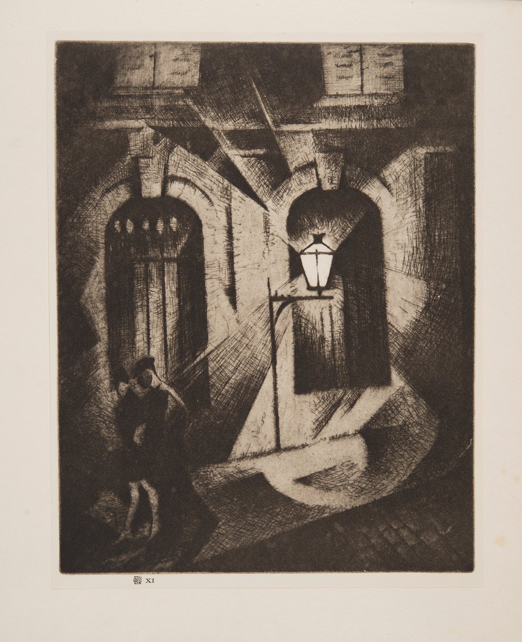 Uhyggelig Paris Night, pub. 1929. av Christopher Richard Wynne Nevinson